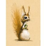 Petite affiche – Écureuil – artprint artbook dessins - Emmanuel Civiello - impression offset
