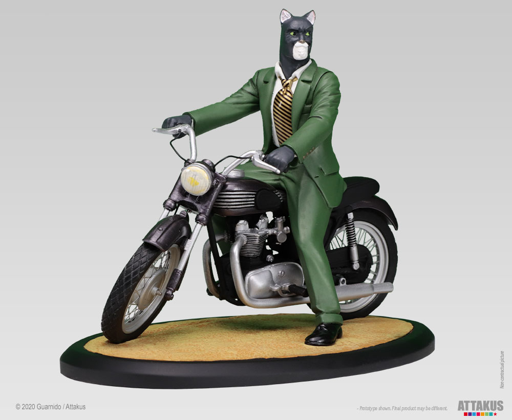 Blacksad sur sa moto Triumph - Collection Blacksad - Figurine résine porcelaine et métal 5