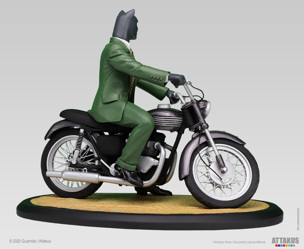 Blacksad sur sa moto Triumph - Collection Blacksad - Figurine résine porcelaine et métal 3