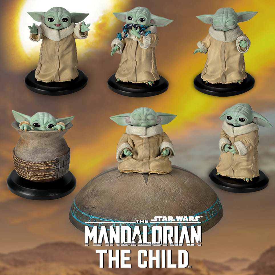 Figurine Star Wars: The Mandalorian - Luke Skywalker, R2-D2, Grogu