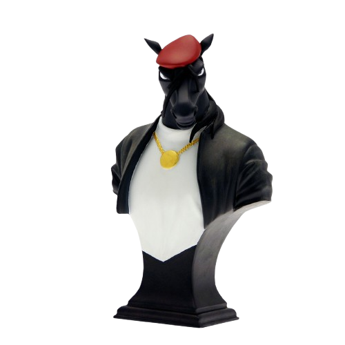 B414-Buste-Black-Horse-Claws-cheval-Blacksad-resine-Attakus-figurine-Collection-guarnido-Particularite-carre