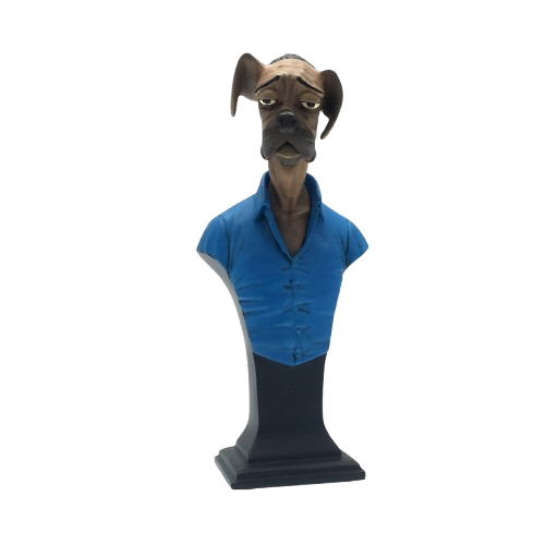 B429-Buste-Sebastian-Fletcher-chien-boxer-little-hands-dog-Blacksad-resine-Attakus-figurine-Collection-guarnido-Particularite-carre