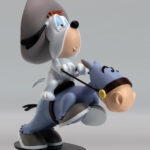 Droopy sur son âne grande taille