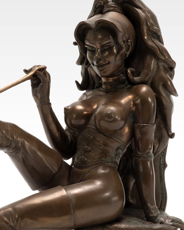 Félix Meynet – Sylvia et le fouet – Sculpture en bronzalite – Édition exceptionnelle limitée à 3 ex – 2002
