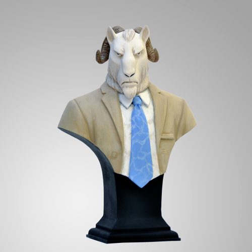 B427-Buste-Thomas-Lachapelle-belier-bouc-Blacksad-resine-Attakus-figurine-Collection-guarnido-Particularite-carre